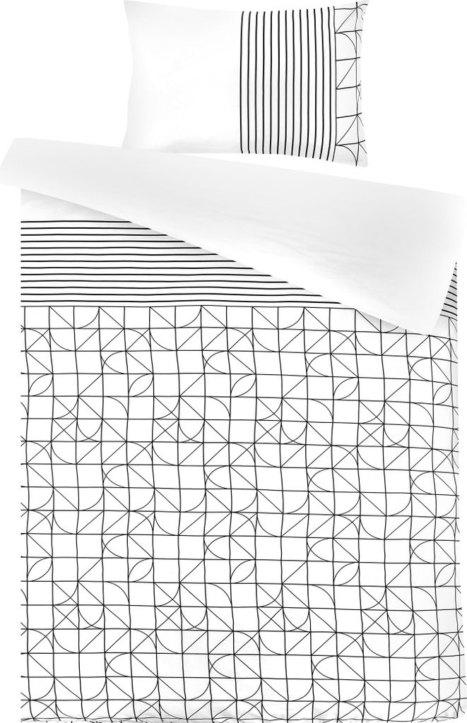 Bettwäsche Kennedy 100-DE Schwarz 155cm x 220cm / 80cm x 80cm