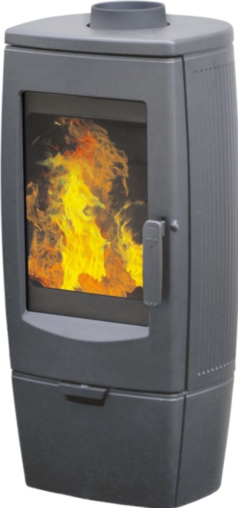 Plamen Gala Kaminofen Grau 8 kW – Gusseisenofen, Energieeffizienz A+, raumluftunabhängig