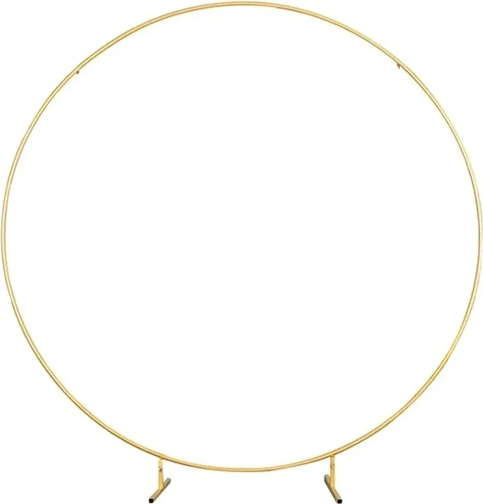Support arche ballons mariage 2m - Structure ronde dorée pour cérémonie