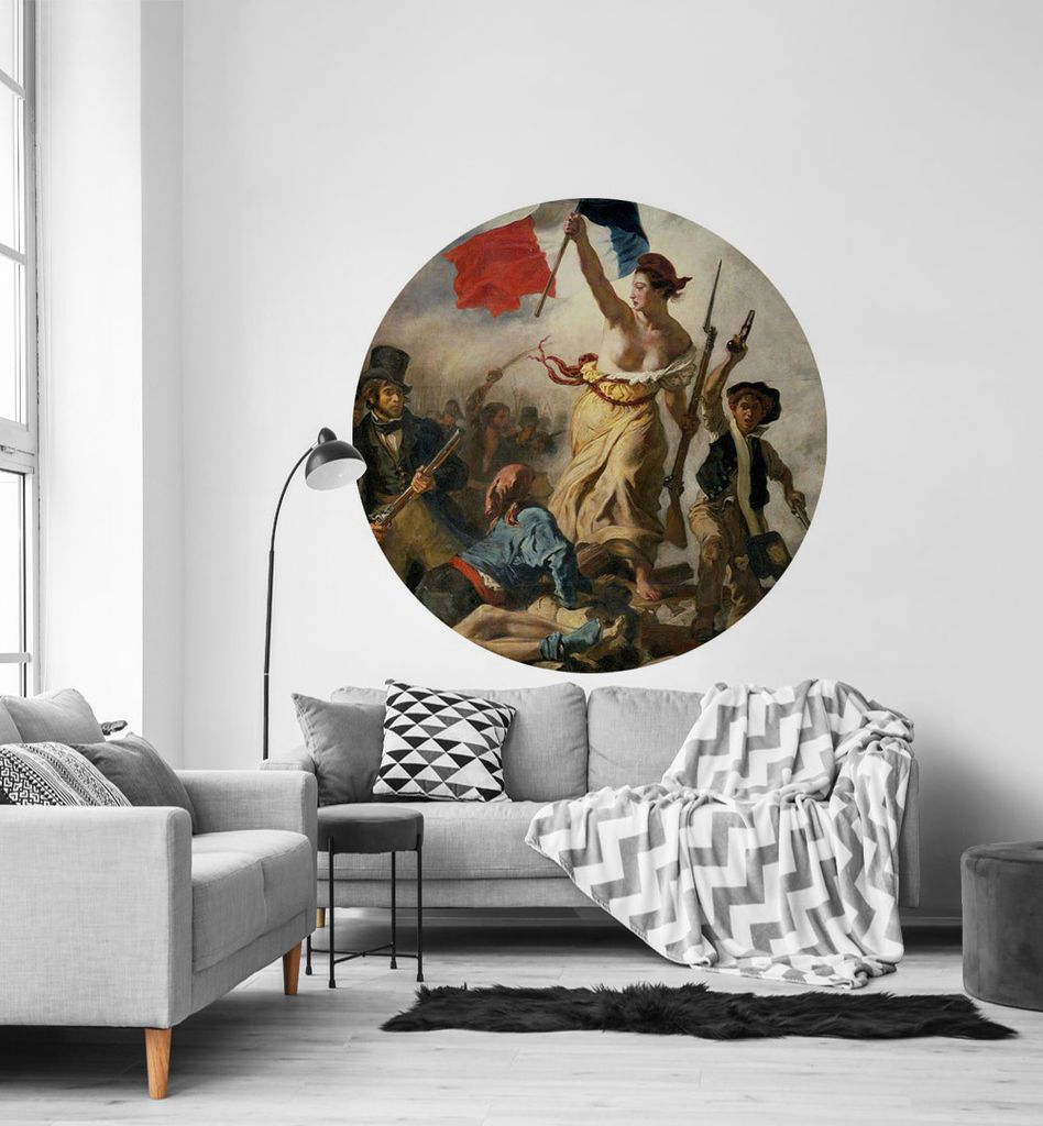 Fototapete Frankreich Freiheit Gleichheit Brüderlichkeit rund, Material:Superior Vlies 350g/qm, Größe Tapete:130cm rund