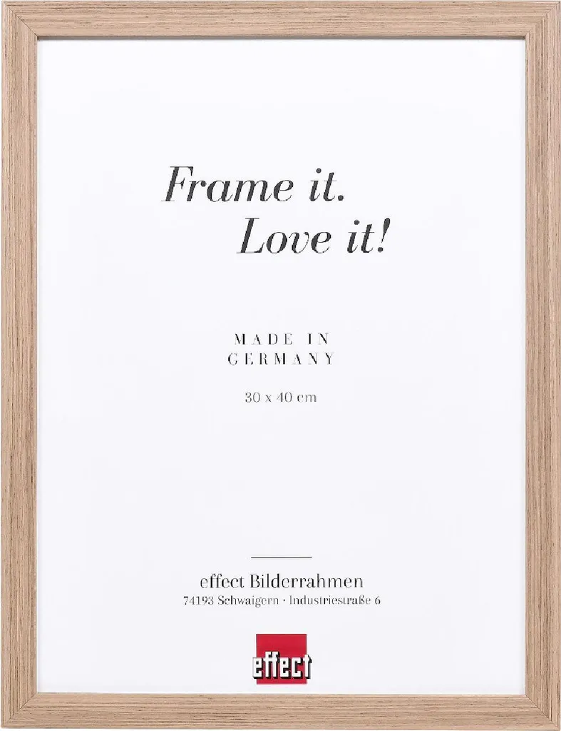 Cornice in legno Profilo 54 nocciole 27x48 cm vetro artistico Effect