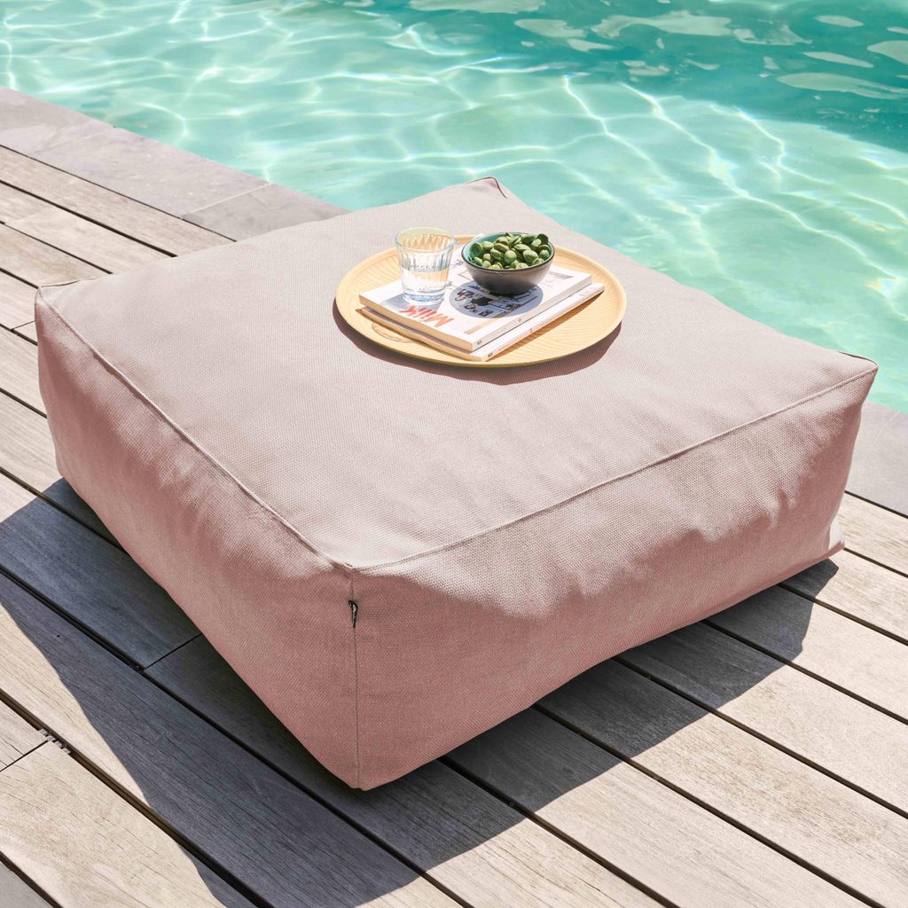 Puderrosa Gartenpouf für modulares Sofa - Oviala Mixi