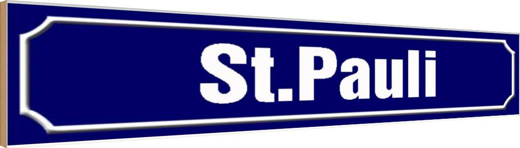 vianmo Holzschild 10x46 cm St. Pauli Hamburg Straße Stadt