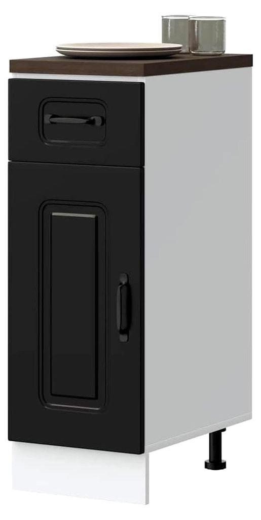 Küchenunterschrank Kalmar Schwarz Holzwerkstoff