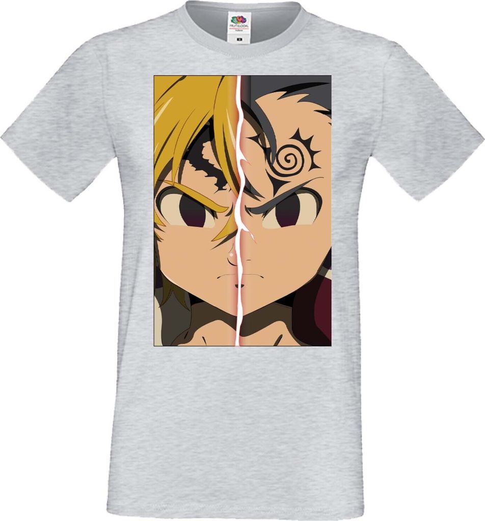 Herren T-Shirt Manga Anime The Seven Anime Deadly Manga Sins Meliodas 01 Meliodas, Man S / Grau