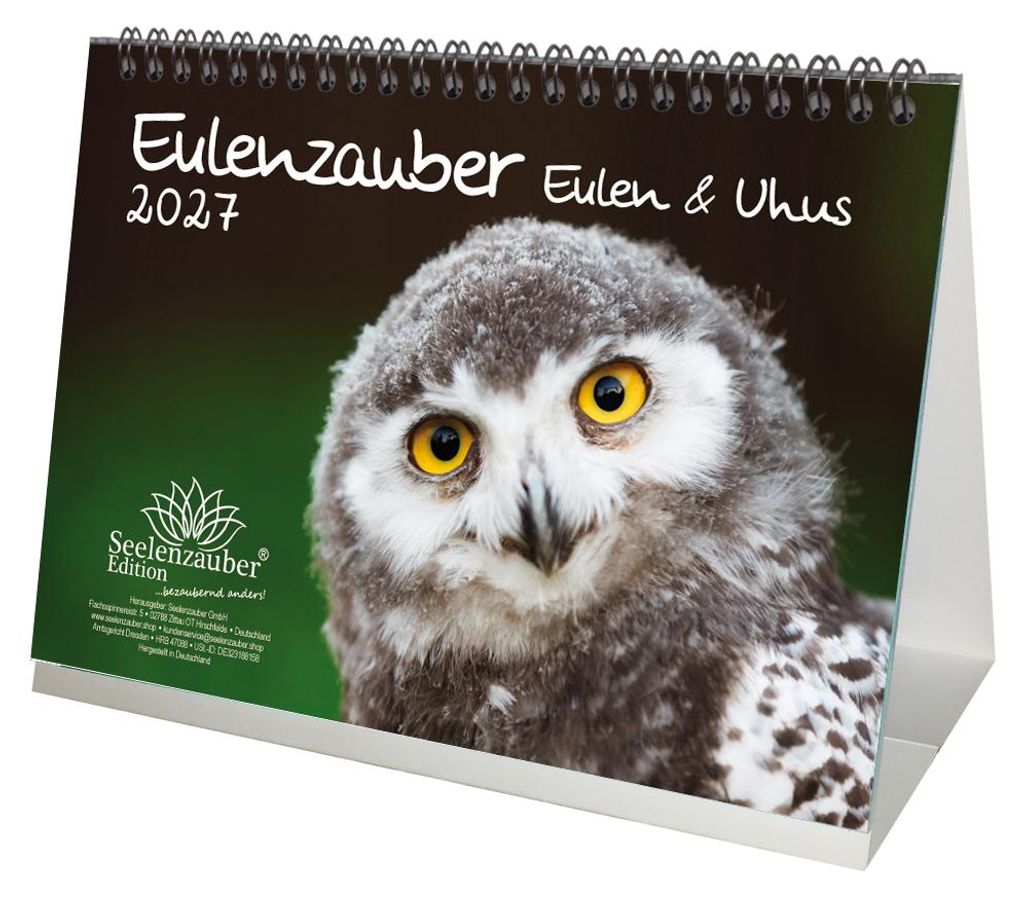 Eulenzauber Eulen und Uhus DIN A5 Tischkalender 2027 - Produktbild 