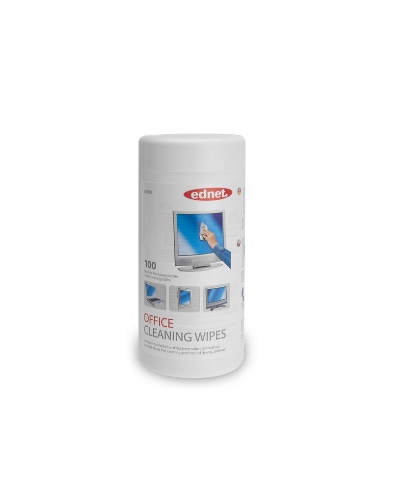 Ednet Office Cleaning Wipes 100 Blatt Für Bildschirme und Produktbild 
