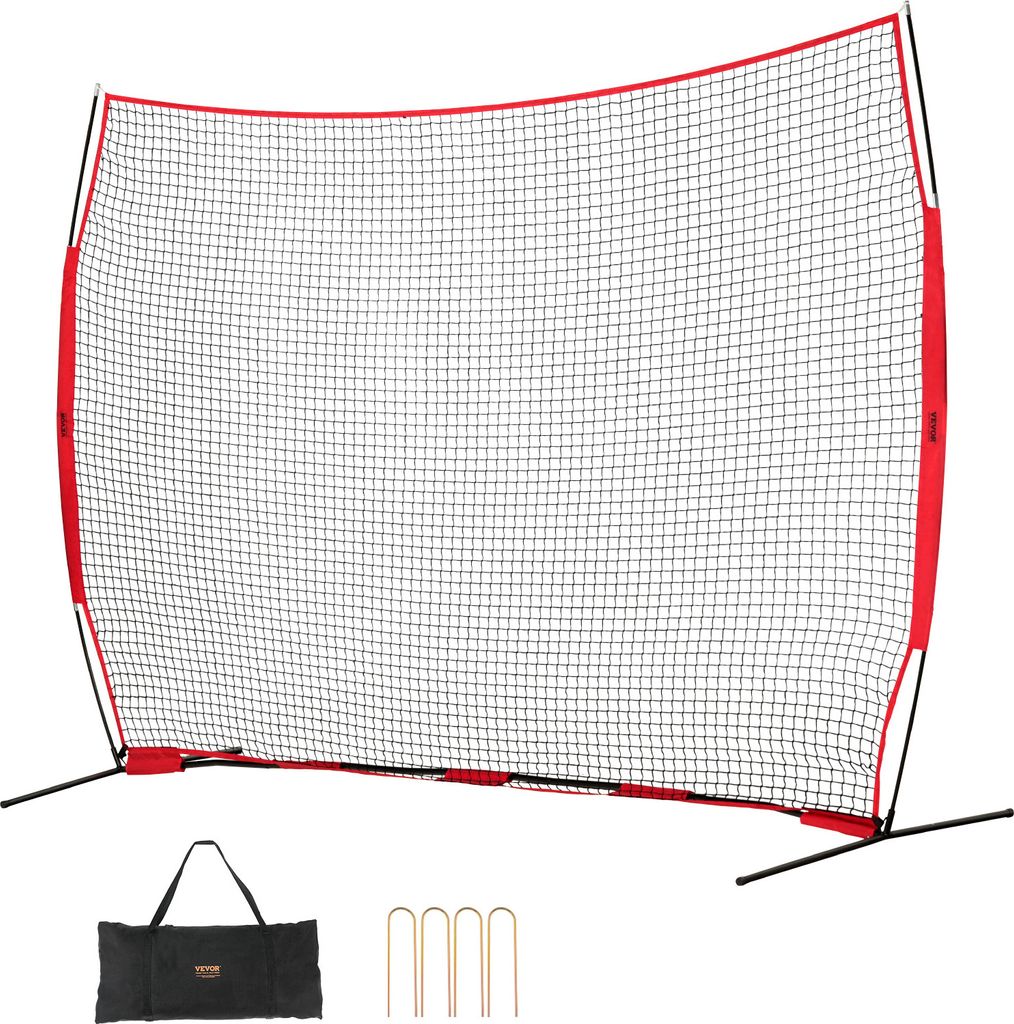 VEVOR Barrikaden-Backstop-Netz, 393 x 140 x 275 cm Ballsport-Absperrnetz, Tragbare Übungsausrüstung mit Tragetasche, Schutzschirm für Baseball-,...