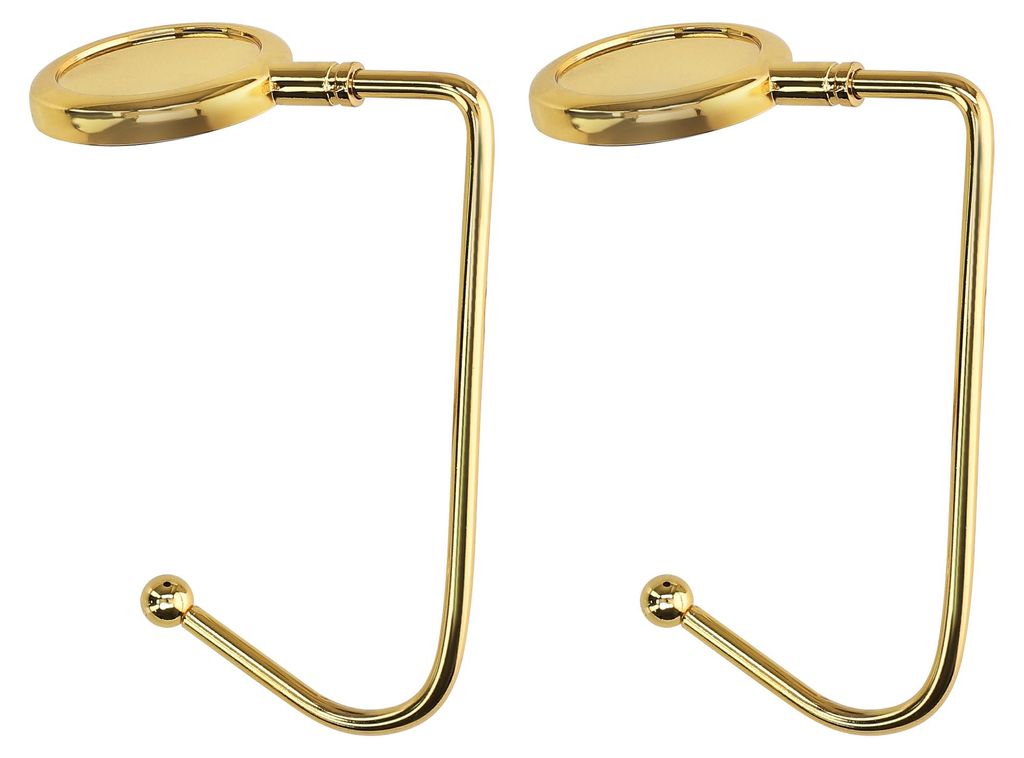 kwmobile Taschenhalter für Tisch - 2x Handtaschenhalter für Tisch - Taschenhaken - Taschen Aufhänger - Taschen Halter Haken - Tischhaken Set Gold