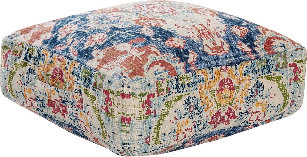 BELIANI Pouf Mehrfarbig Baumwolle 50 x 50 x 20 cm Produktbild 