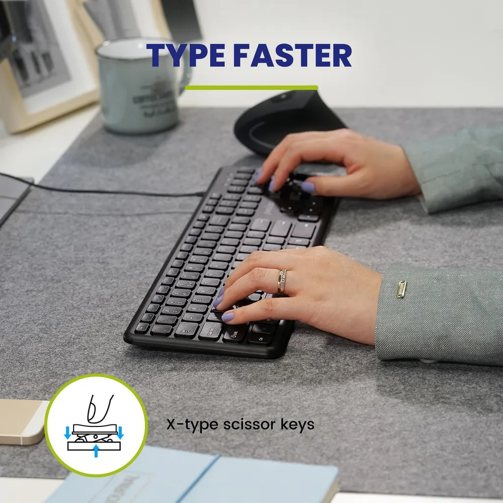 Clavier USB silencieux Perixx PERIBOARD-210 avec mécanisme à ciseaux pro - 2