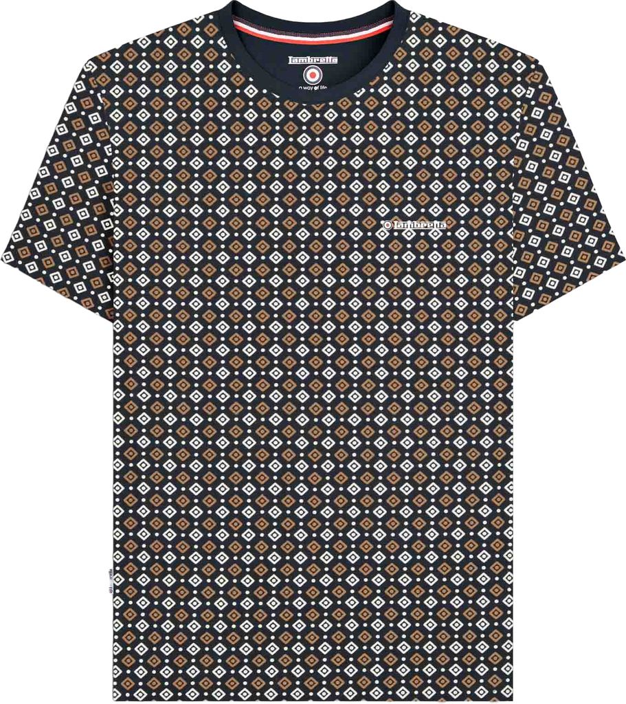 Lambretta - "SS25" T-Shirt für Herren LB149 (3XL) (Schwarz/Gold)