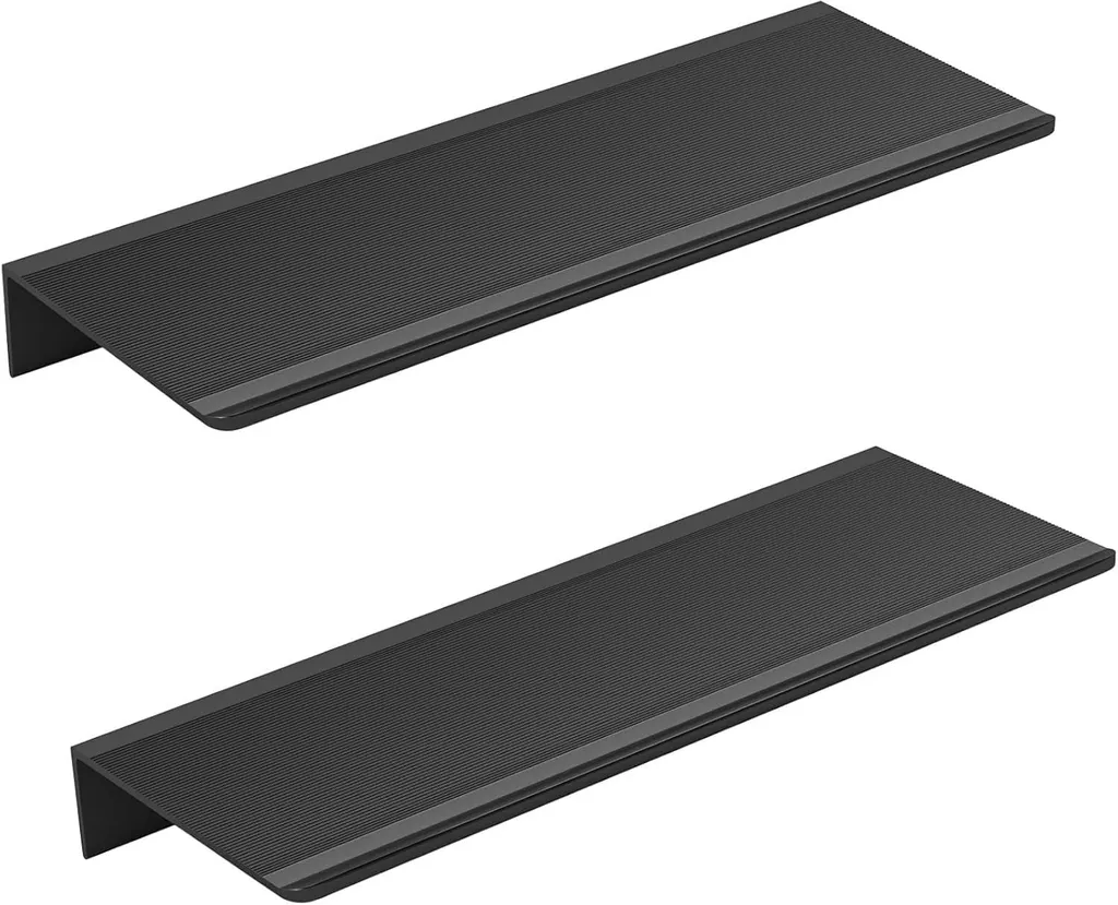 Étagère murale métal noir 40cm, design robuste et flottant, lot de 2