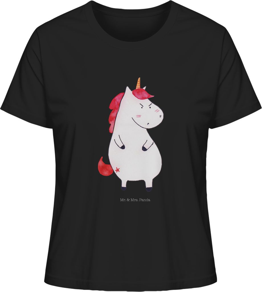 Mr. & Mrs. Panda Damen Oberteil Einhorn Wut Größe XL - Schwarz - Geschenk, T-Shirt, Unicorn, Lustig, für Frauen, Arbeit, Büro, Nein, Shirt, Bau...