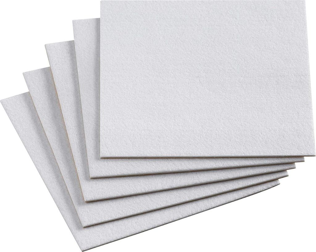 Selbstklebende Filzgleiter - Effektiver Schutz für Möbel und Stühle - Empfindliche Böden - 200 x 200 mm (5 Stück, Weiß)