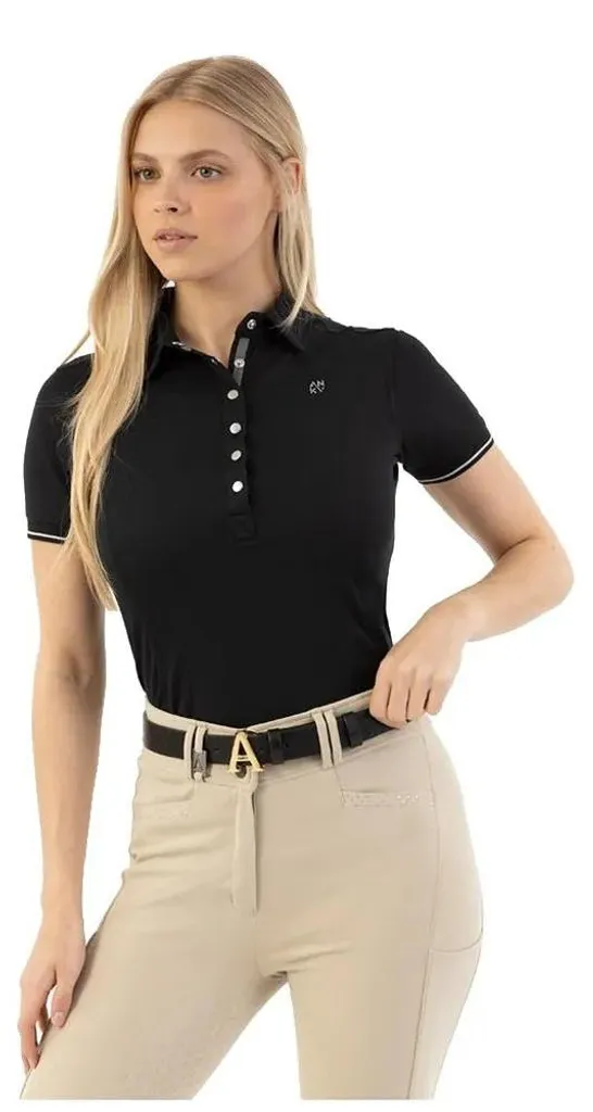 Polo de sport Anky Essential ATC261201 noir taille L pour femme