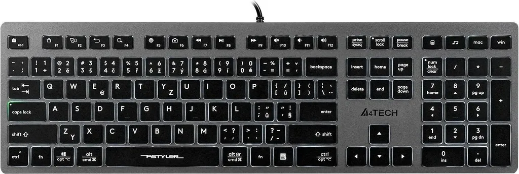 Clavier ultra-plat A4tech FX60 avec touches ciseaux silencieuses