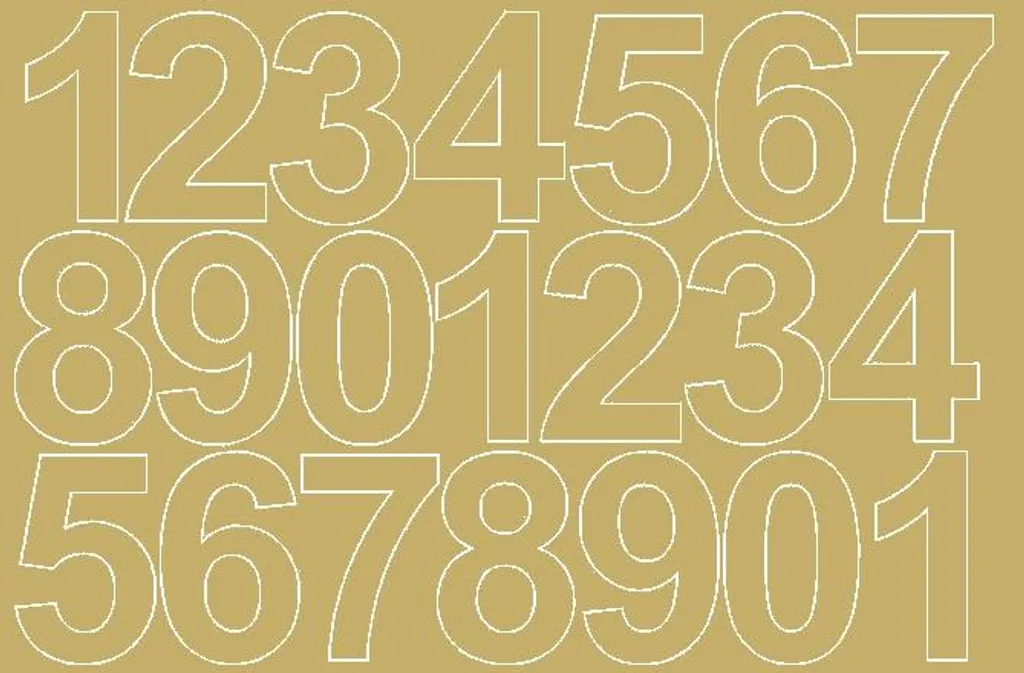 Adesivi Numerati 10 cm Oro Satinato - Numeri Civici Professionali PVC