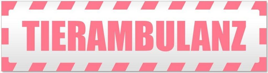 Kiwistar - Autoaufkleber - Hellrosa - 45 x 12 cm - Tierambulanz gestreift - Hinweis Aufkleber Sticker für Auto, Kfz, Fahrrad, PKW, LKW
