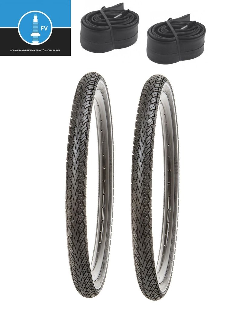 2 x Fahrradreifen 28 x 1,40 Zoll 37-622 (700x35C) SET KUJO inkl. 2 x SV (FV) Schlauch