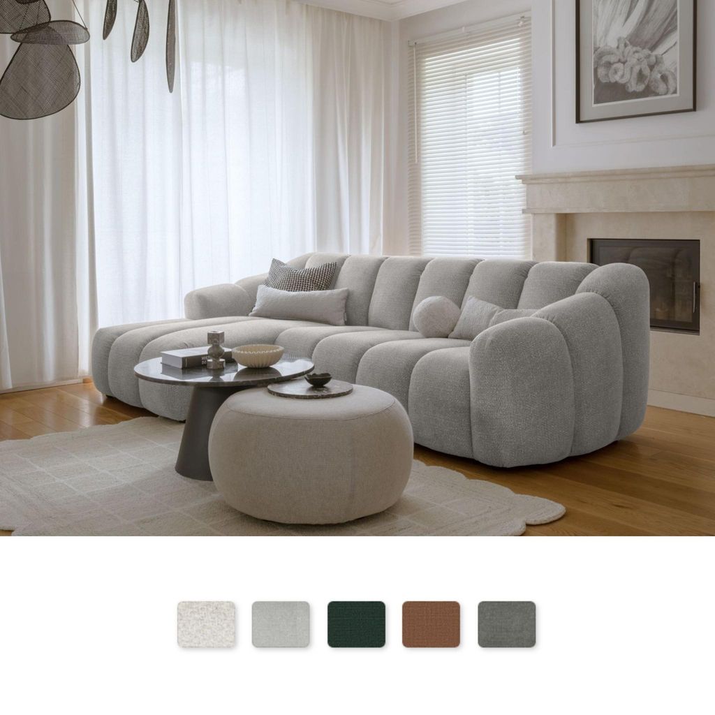 MIUFORM Shell - S Sofa Armlehne LINKS - 255x165 cm - Hellgrau - Modulsofa Couch