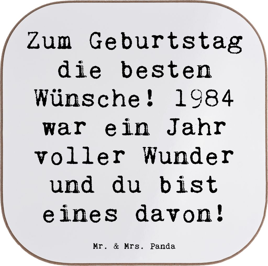 Mr. & Mrs. Panda Tischschoner Spruch 1984 Geburtstag - Weiß - Geschenk, feiern, Geburtsjahr, Happy Birthday, herzerwärmende Botschaft, besondere ...