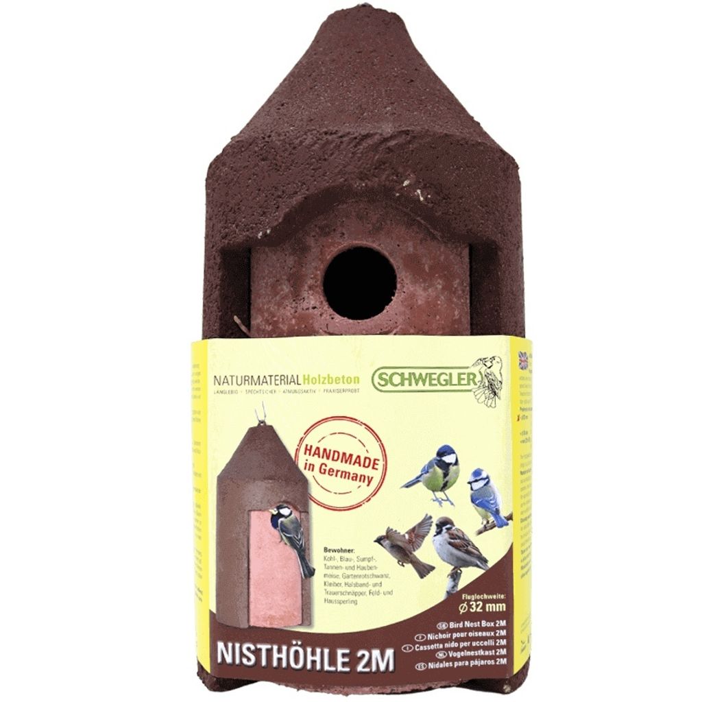 Nisthhle 32mm 2m-FG Mae: 17 x 16 x 35 cm, Holzbeton Produktbild 