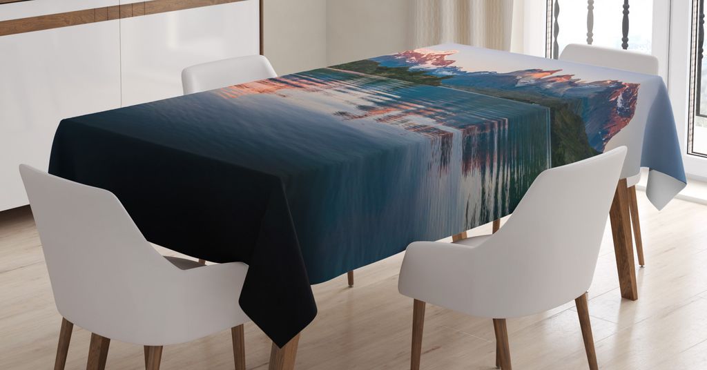 ABAKUHAUS Landschaft Tischdecke, Chile Nationalpark Foto, Druck mit Klaren Farben ohne Verblassen Waschbar für innen oder Außen Bereich, 140 x 20...