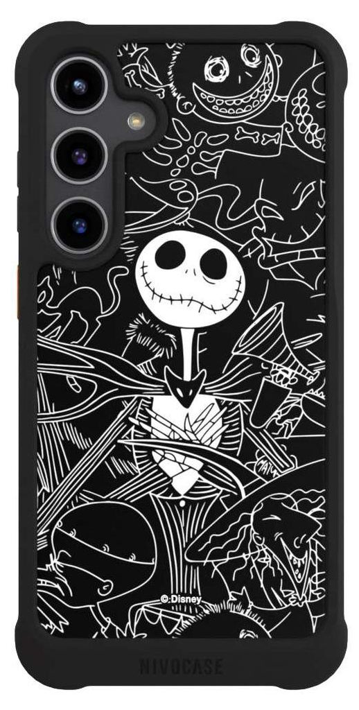 NIVOCASE Hülle für Samsung Galaxy S24+ Stoßfeste Handyhülle NIVOmax Case Schwarz Disney Halloween Nightmare Before Christmas