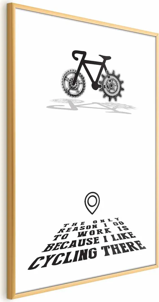 Poster ciclistico 60x90 cm con cornice dorata senza bordo