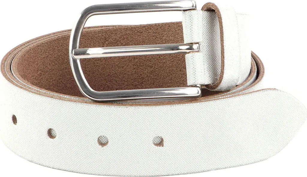 Vanzetti Glitter Radiance 35mm Cintura in Pelle Argento Metallizzato