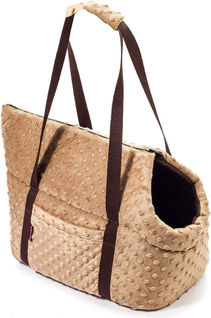 Borsa Cane Minky Beige L | Il Trasportino Avvolgente per Piccoli Amici