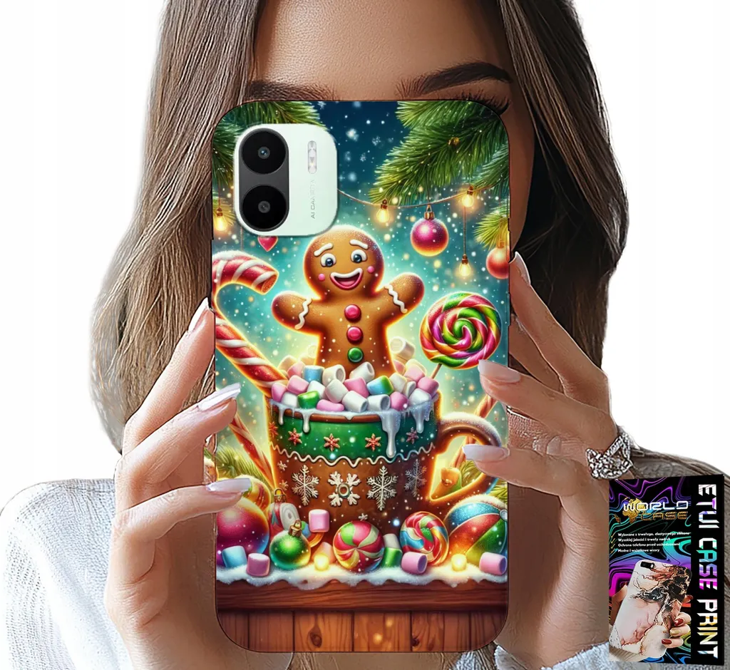 Cover Xiaomi Redmi A1 con Vetro Temperato | Regalo Natale Lebkuchen