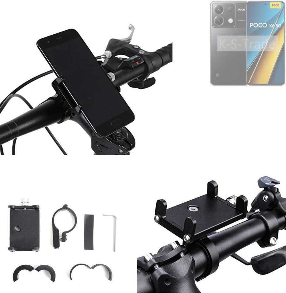 K-S-Trade Handyhalterung für das Fahrrad kompatibel mit Xiaomi POCO X6 5G Halter Lenkstange Fahrradhalterung Motorrad Bike Mount Befestigung