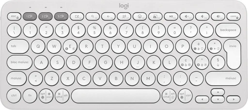 Clavier sans fil compact Logitech K380s Pebble Keys 2 Bluetooth Blanc