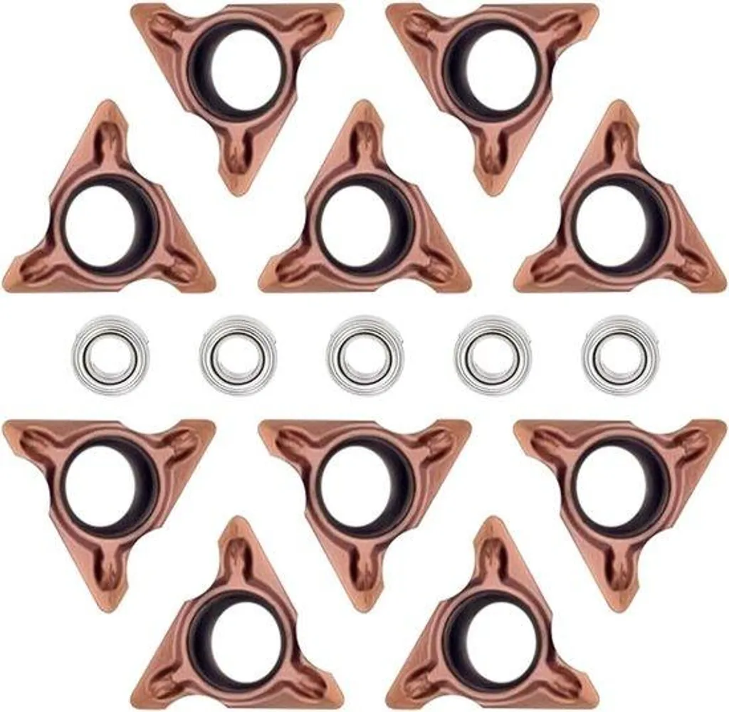 Kit outils de tour bois 10 inserts de rechange et 5 roulements de rechange