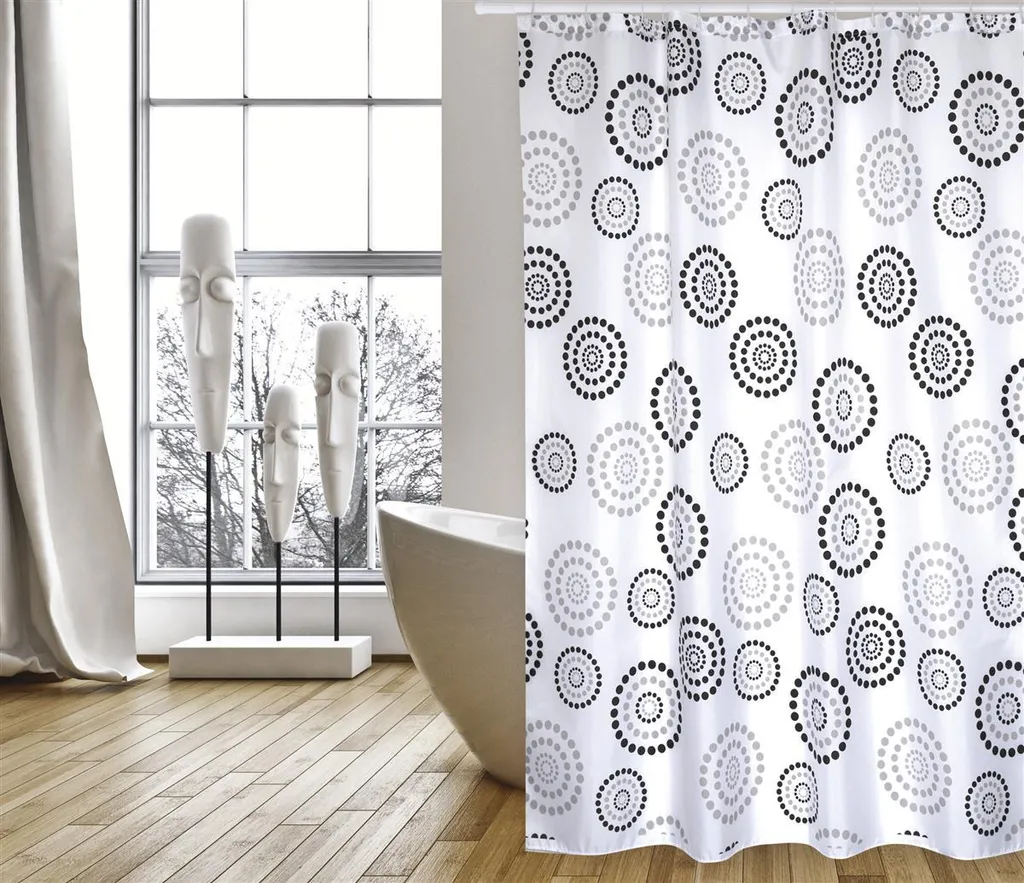 Tenda Doccia Design Dots MSV 180x200cm Tessuto Idrorepellente