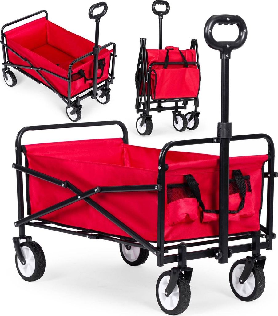 Strandtransport-Gartenwagen, faltbar, rot, 48x90 cm, MultiGarden