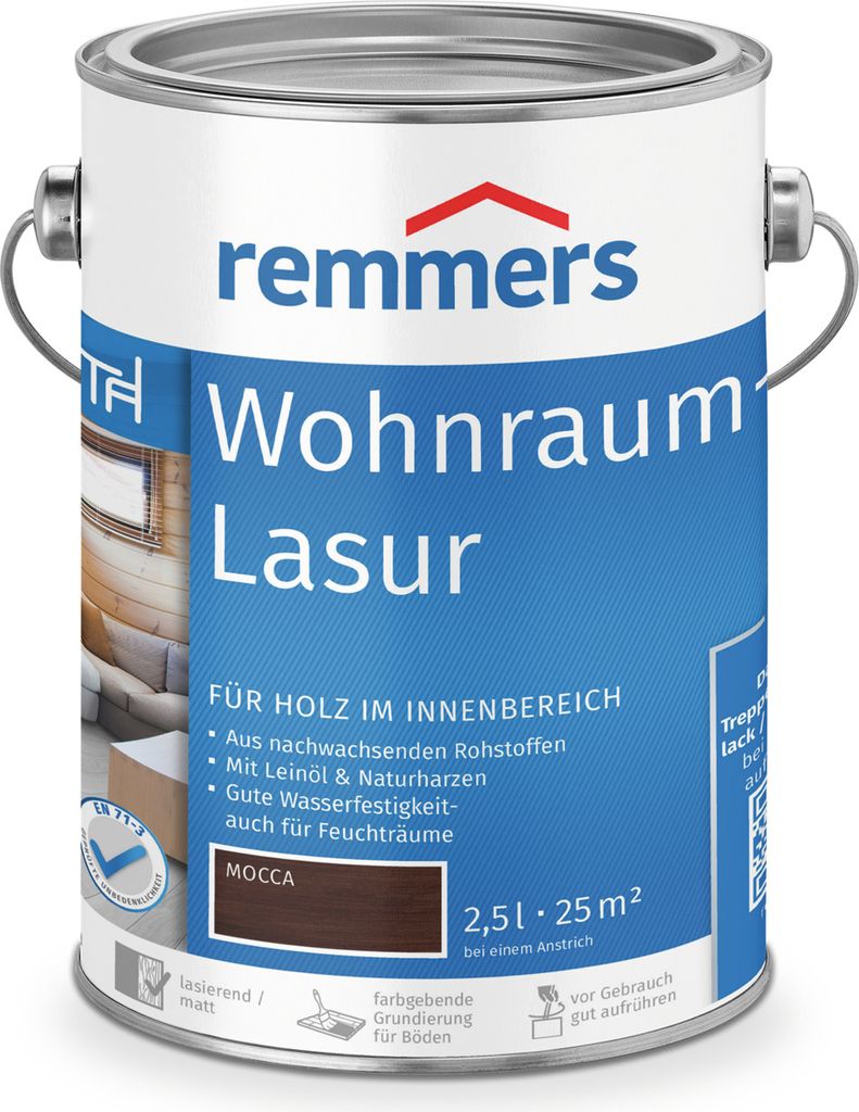 Remmers Wohnraum-Lasur mocca 2,5 l, Holzlasur innen Produktbild 