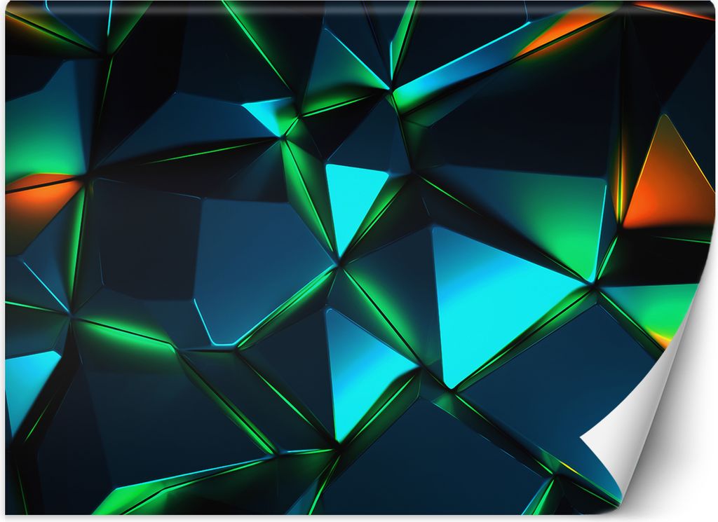 Vlies fototapete Geometrische Formen 3D 450x315 cm Feeby Blau inkl. Kleber einfache Montage