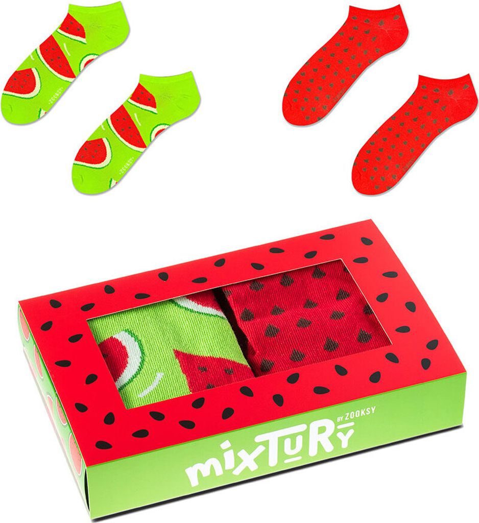2 Paar Bunte Kurze Socken für Herren 41-46, Wassermelonen-Fußsocken, Perfekt für den Sommer
