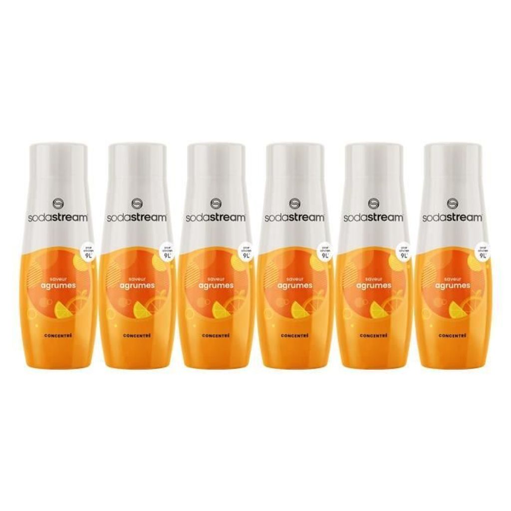 SODASTREAM Konzentrat Agrumes, 6er Pack, Bis zu 54L Getränke, 440ml Flaschen