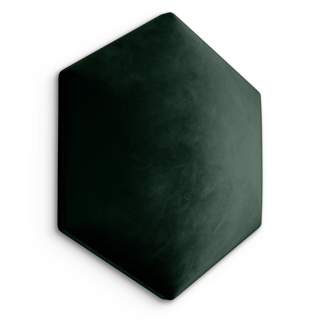 Muralo Polsterpaneel HEXAGON WANDKISSEN Wandpolster Bettkopfteil Wandpaneel Flaschengrün 40 cm x 35 cm
