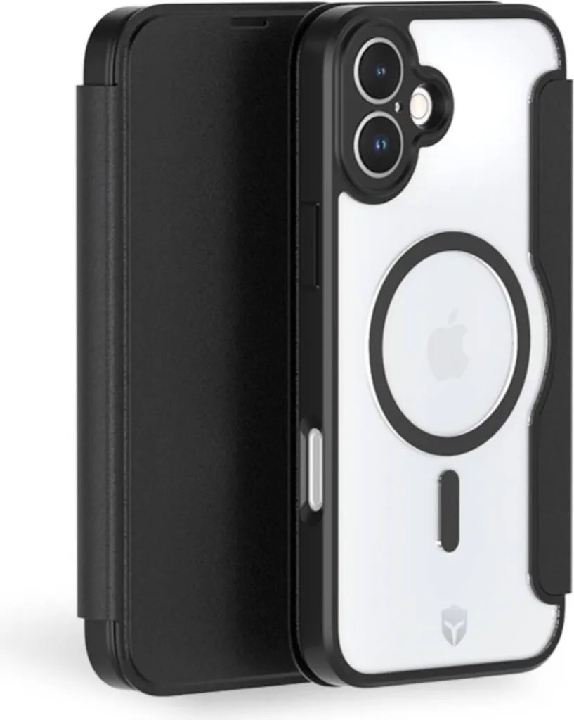 Housse Folio MagSafe pour iPhone 16 Plus - Étui Portefeuille Noir GRS