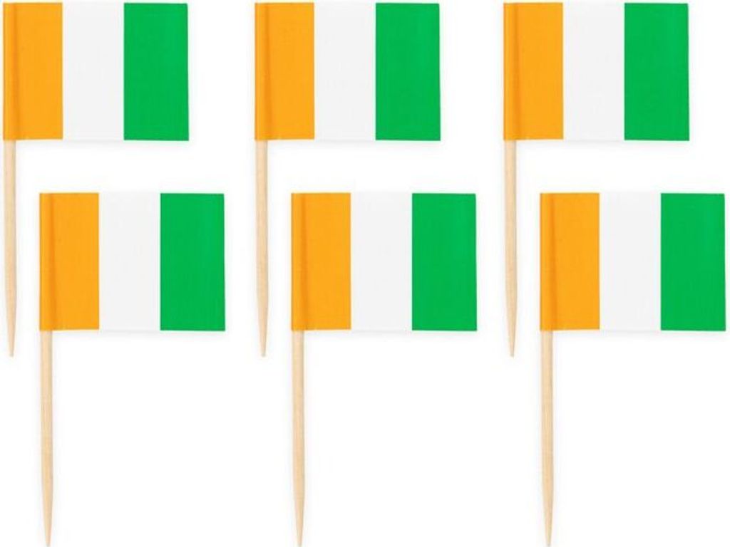 Irland Deko Picker aus Papier und Holz, doppelseitig farbig bedruckt, 6,5cm