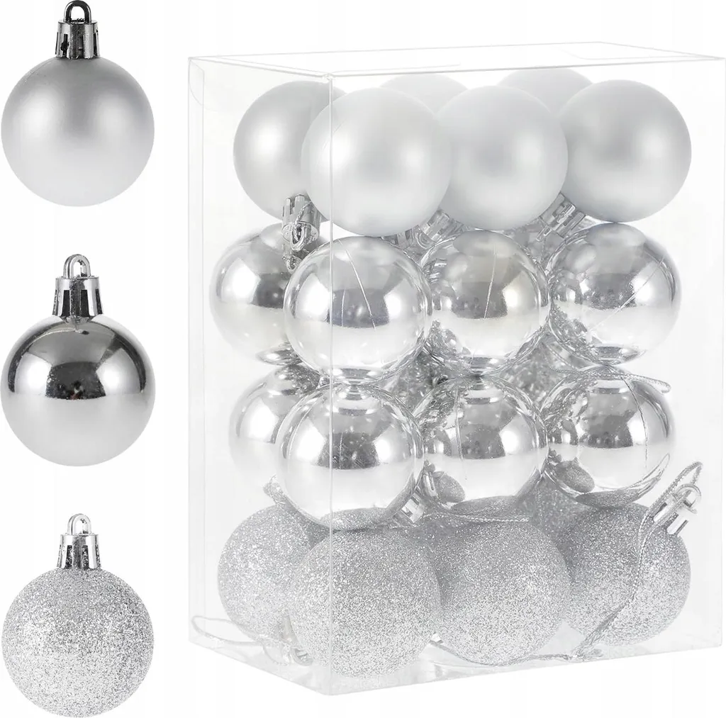 Bougies de Noël Argentées pour Table et Couronne - 24 Pièces de 4 cm