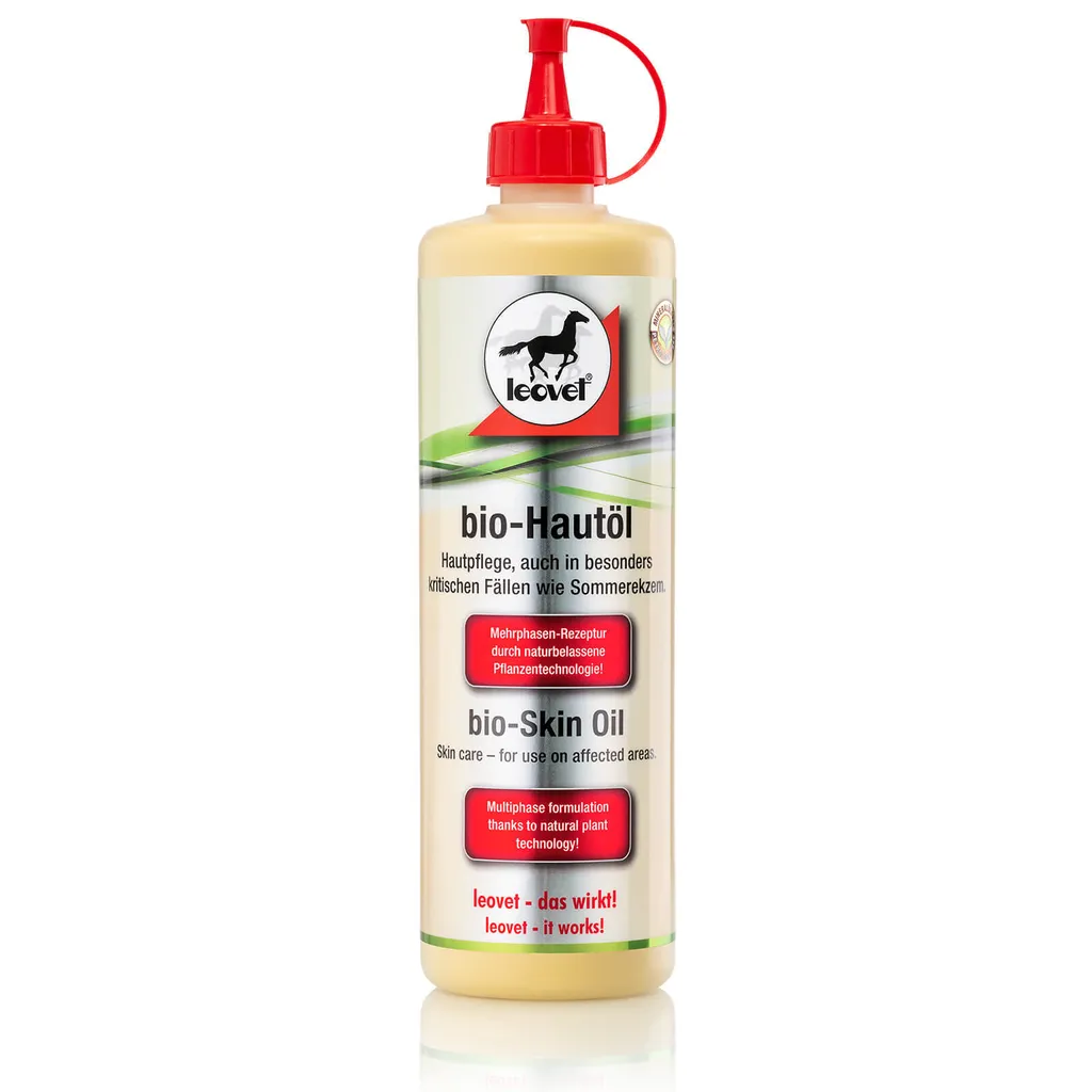 Huile peau bio Leovet soin apaisant contre les irritations du cheval