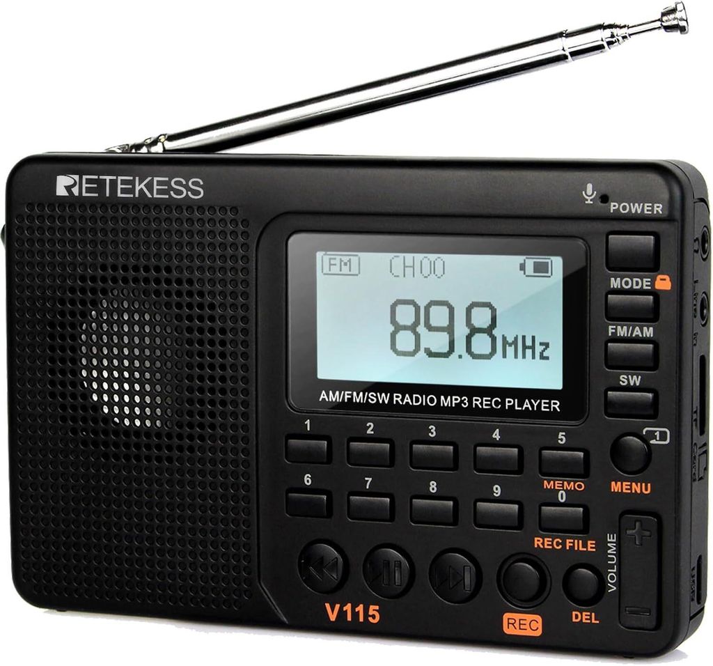 Retekess V115 Prenosné rádio, rádio AM FM SW s 1000mAh Obrázok produktu 