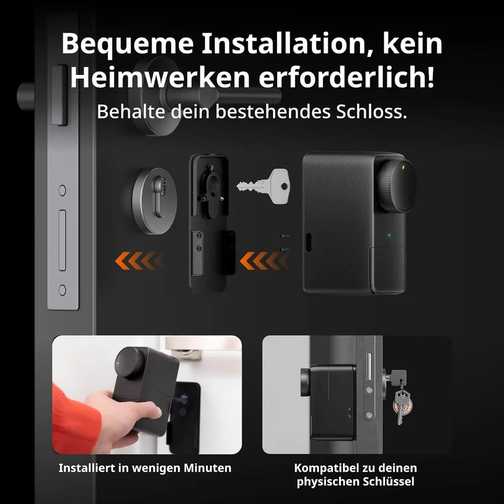 Serrure Électronique SwitchBot Lock Pro Noire avec Déverrouillage App