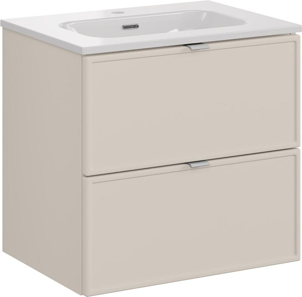 Badezimmer-Waschtisch 60 cm in Kaschmir mit Keramikwaschbecken - BIBIONE-56
